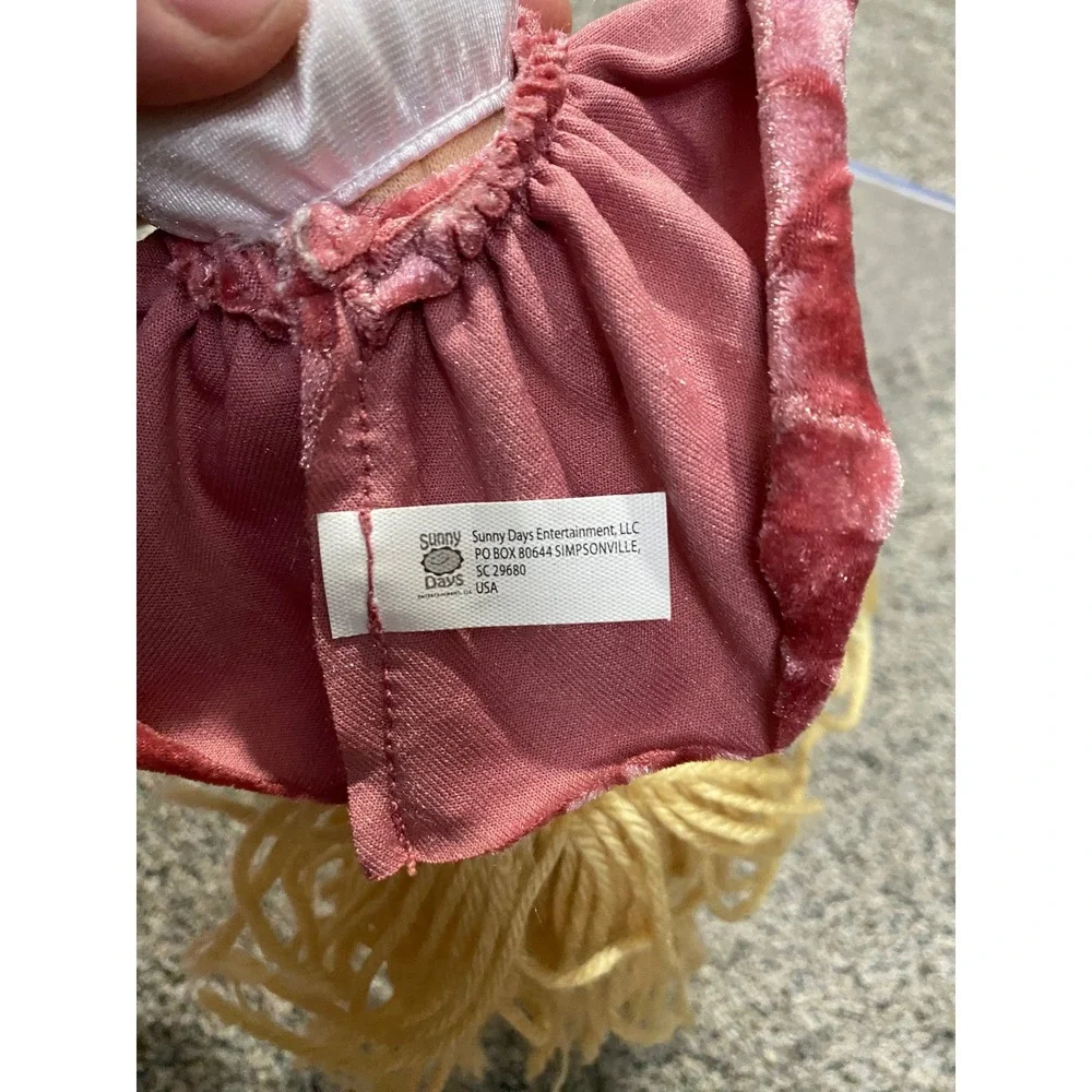 Sunny Days Entertainment Plush Princess Rag Doll Blonde Yarn Hair Pink Skirt